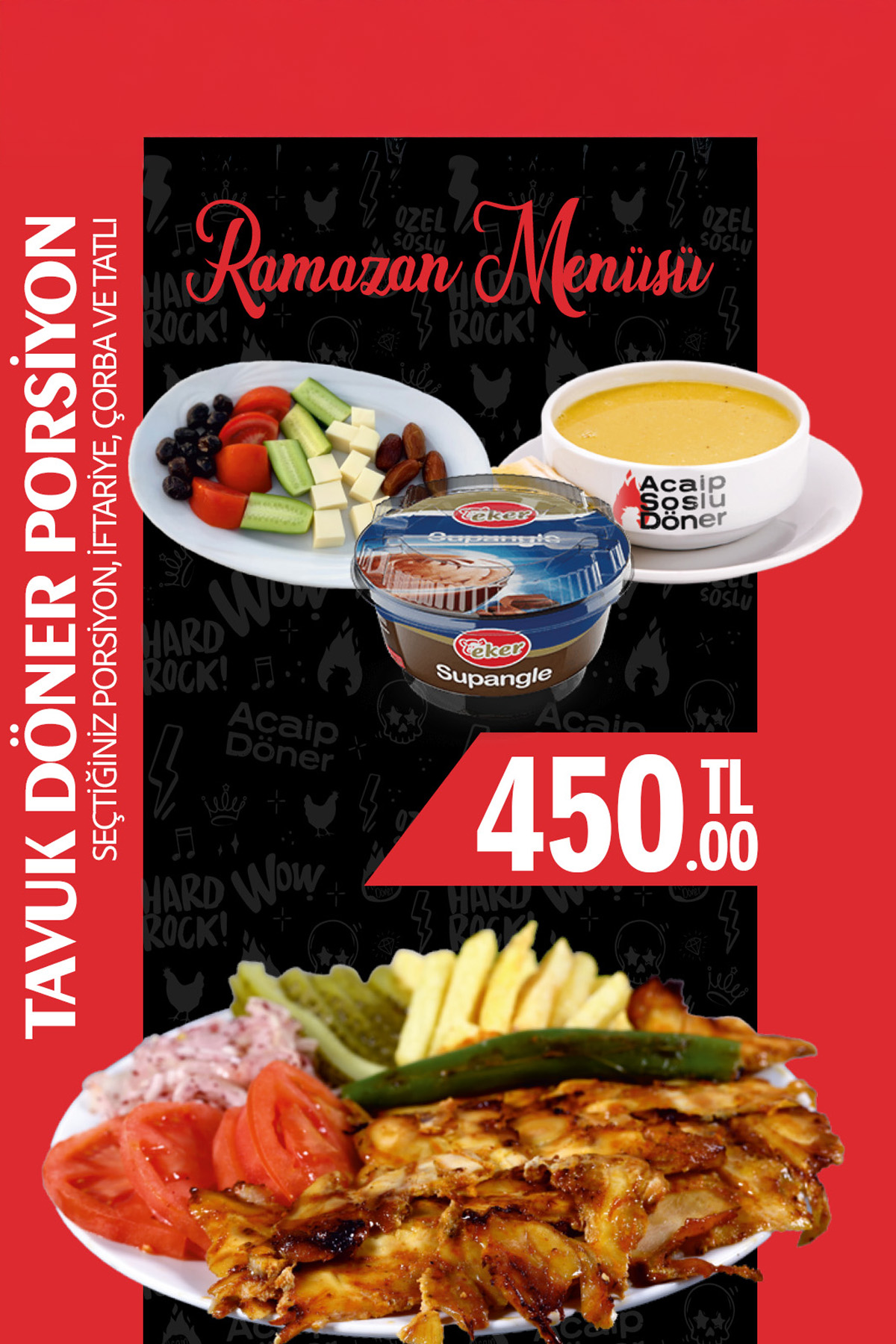 Tavuk Döner Porsiyon Menü